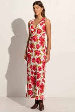Acacia Maxi Dress Isadora Floral Red - Final Sale