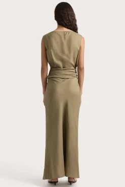 Adelia Maxi Dress Khaki