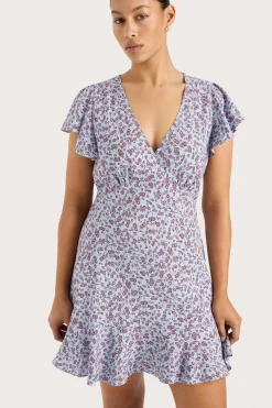 Alba Mini Dress Amaryllis Floral Blue