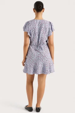 Alba Mini Dress Amaryllis Floral Blue