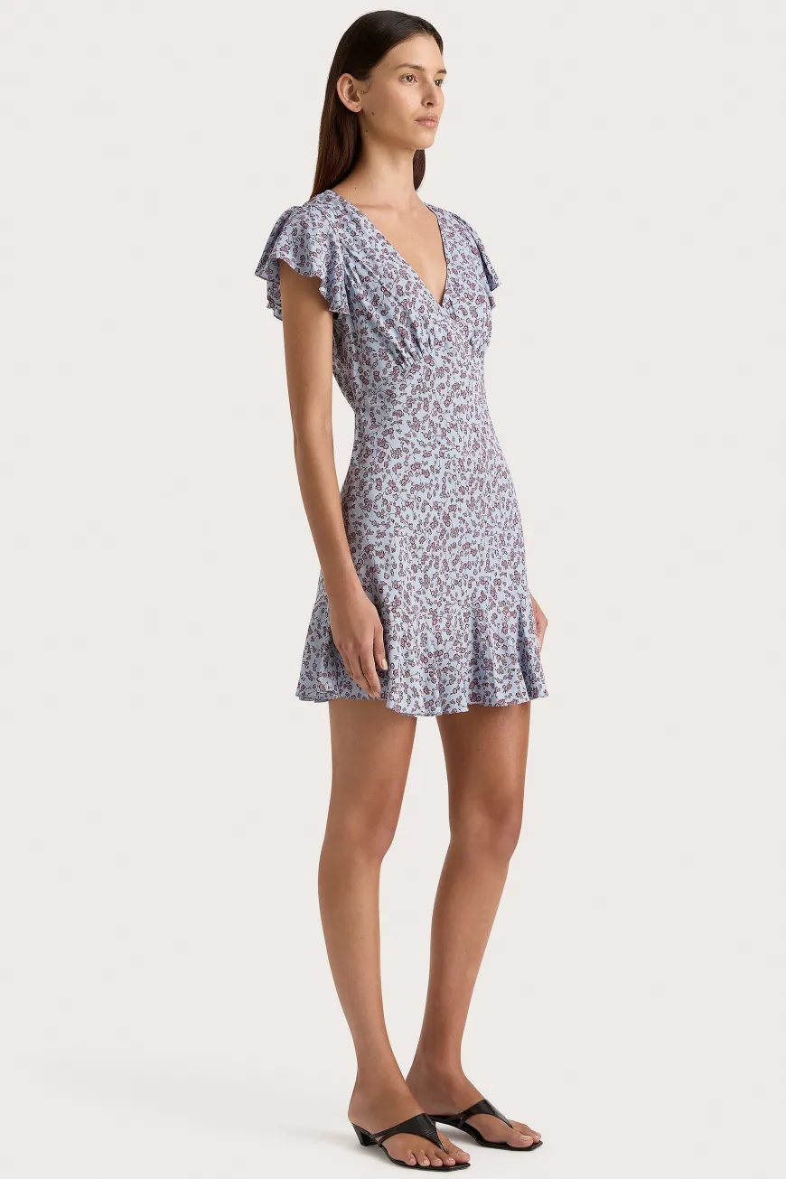 Alba Mini Dress Amaryllis Floral Blue
