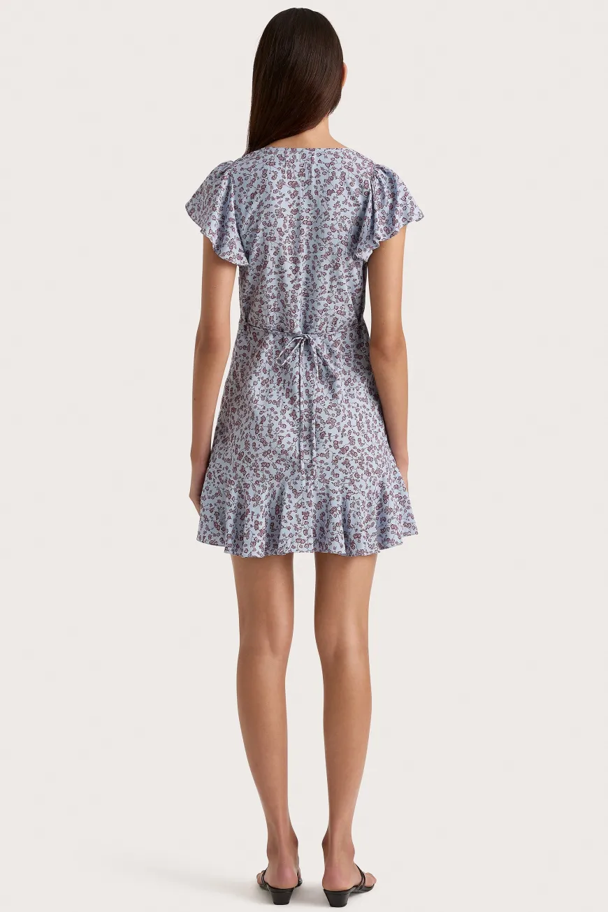 Alba Mini Dress Amaryllis Floral Blue