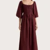Alma Midi Dress Bordeaux