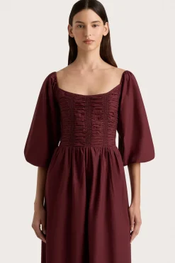 Alma Midi Dress Bordeaux