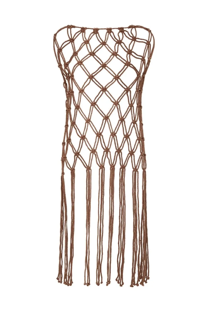 Amália Macrame Tunic Mocha - Final Sale