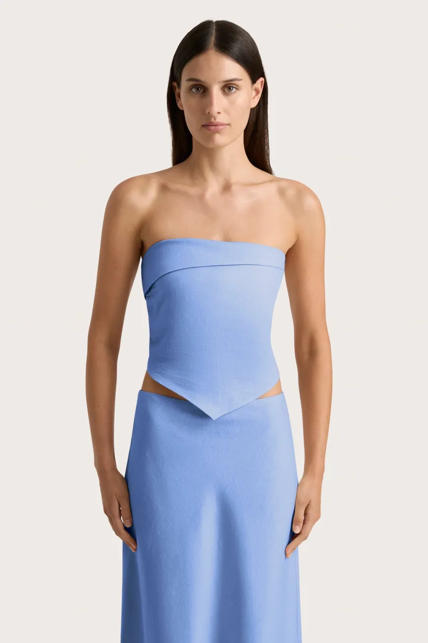 Antibes Strapless Top Mid Blue