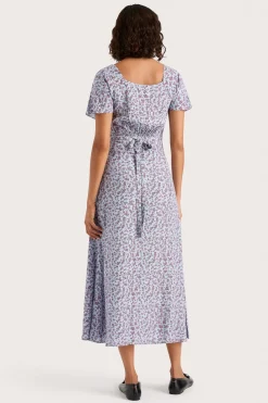 Aurelia Midi Dress Amaryllis Floral Blue