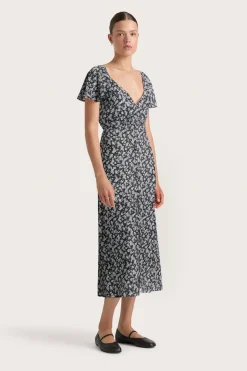 Aurelie Midi Dress Leilani Charred Navy