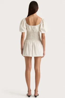 Aya Mini Dress Cream Pinstripe
