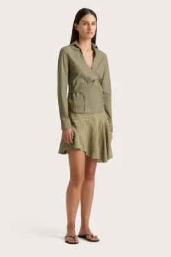 Baia Wrap Shirt Khaki