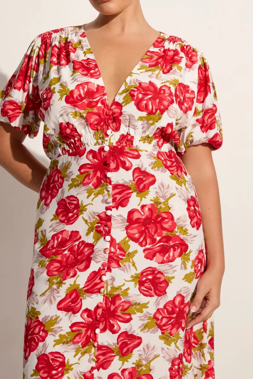 Bellavista Midi Dress Isadora Floral Red - Final Sale