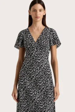Boda Midi Dress Amaryllis Floral Black