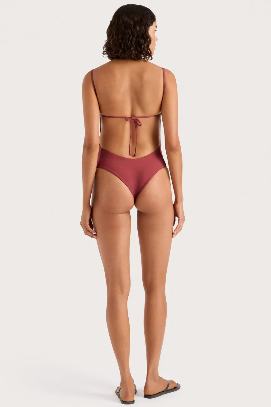 Cabo String One Piece Wine