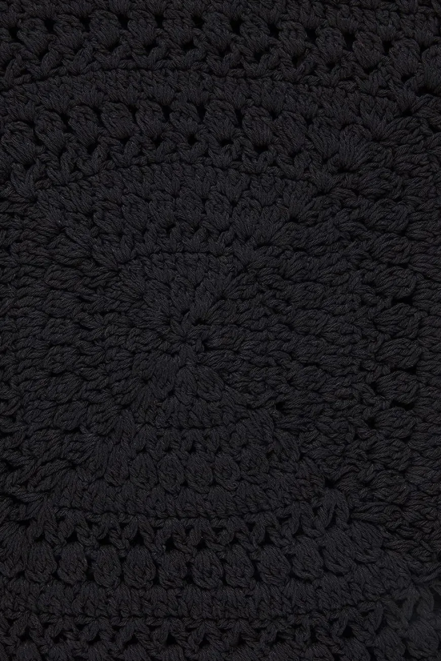 Cala Bianca Crochet Hat Black - Final Sale