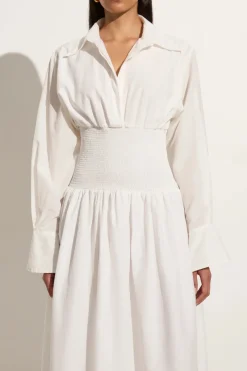 Cervo Midi Dress White