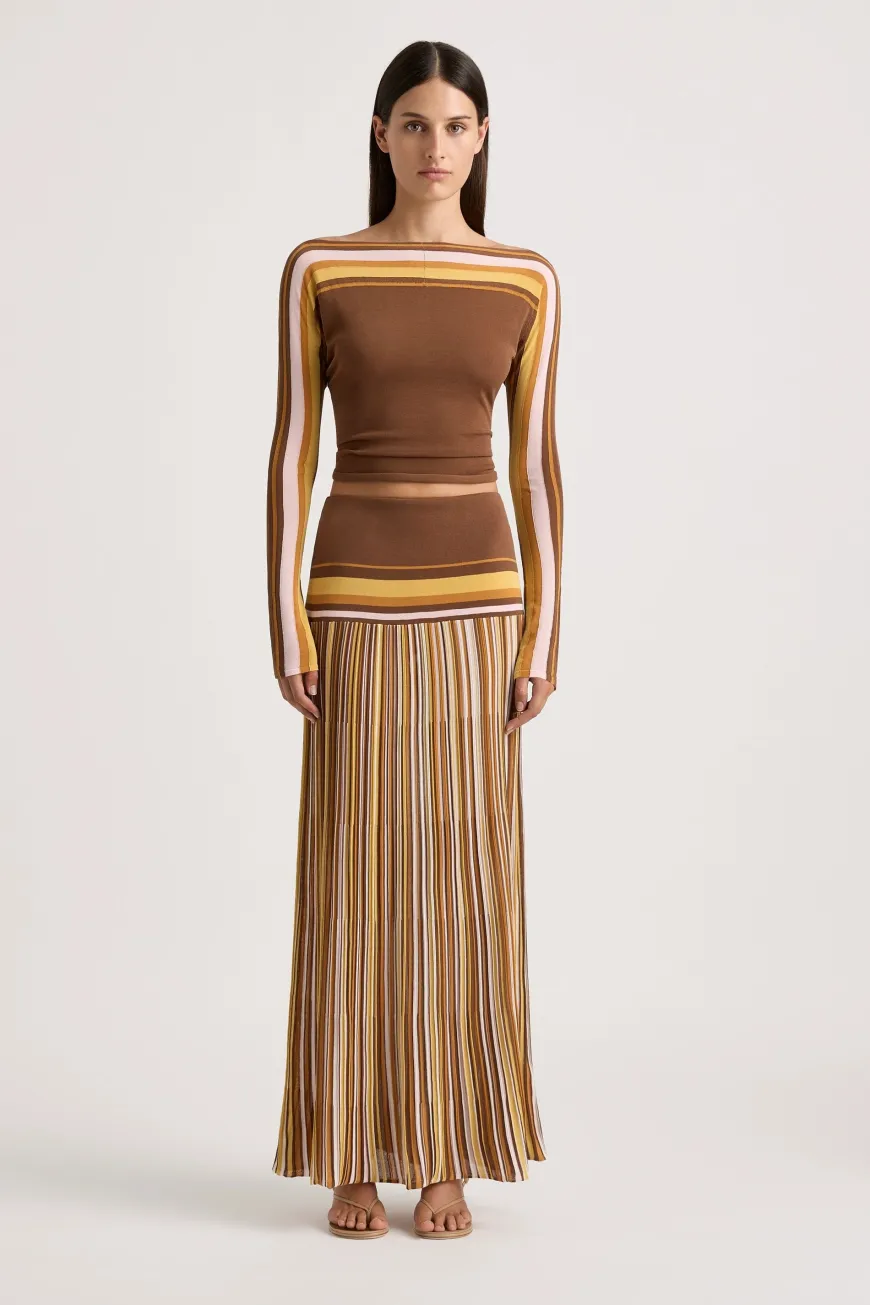 Citara Long Sleeve Top Cocoa