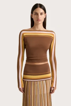 Citara Long Sleeve Top Cocoa