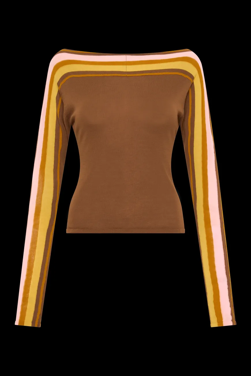 Citara Long Sleeve Top Cocoa