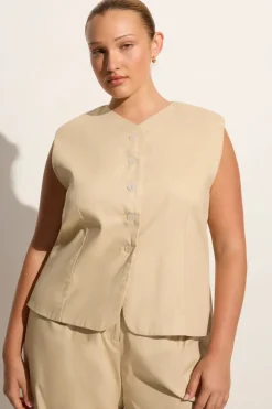Delfina Vest Bleached Sand