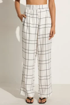 Duomo Pant Letizia Check White