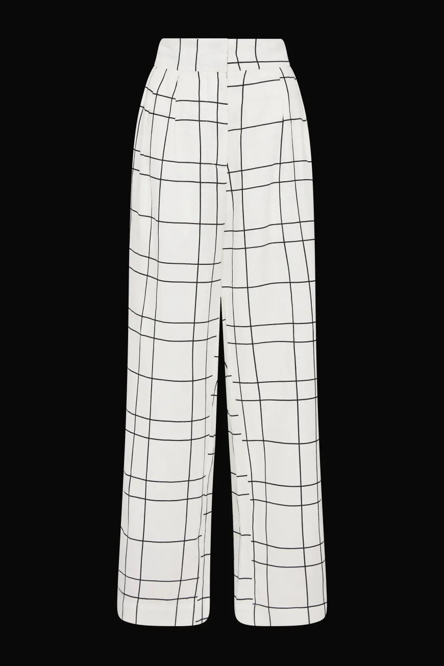 Duomo Pant Letizia Check White