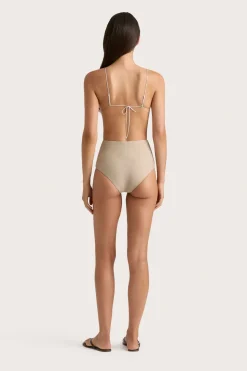 Elea Bikini Top Futura Stripe Taupe