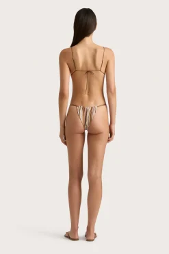 Elea Bikini Top Terracotta Stripe