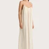 En Vau Maxi Dress Foam Taupe Stripe