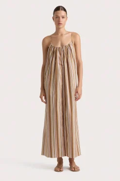 En Vau Maxi Dress Terracotta Stripe