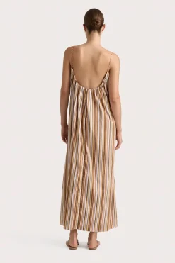 En Vau Maxi Dress Terracotta Stripe