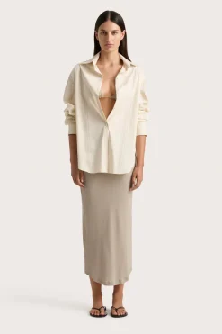 En Vau Shirt Foam Taupe Stripe