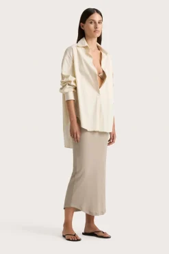 En Vau Shirt Foam Taupe Stripe