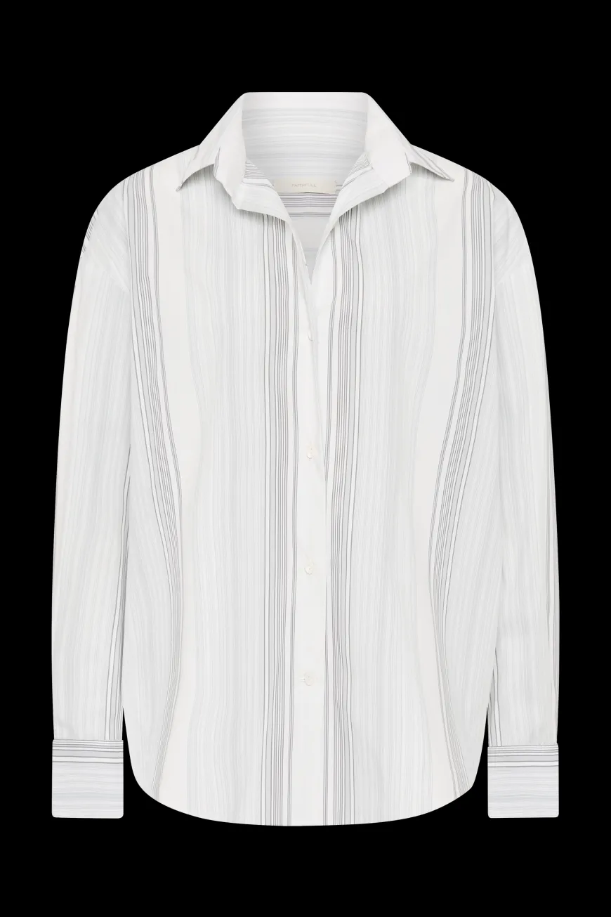 En Vau Shirt Striped Soft Blue