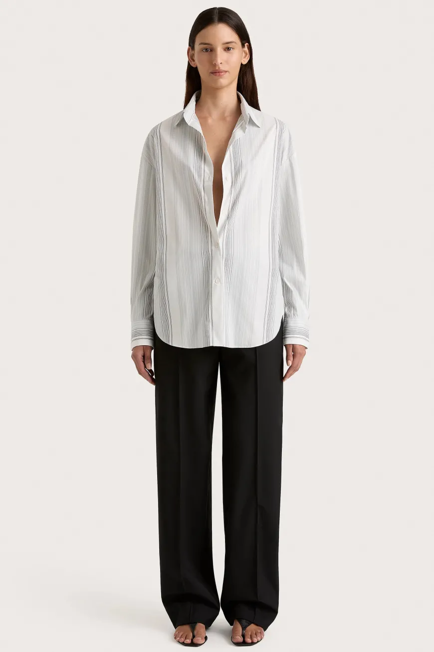 En Vau Shirt Striped Soft Blue