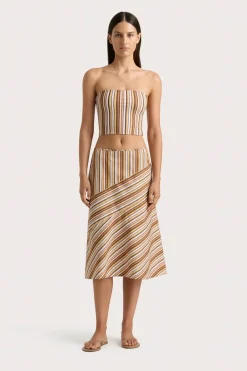 En Vau Skirt Terracotta Stripe