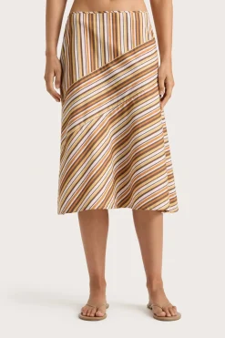 En Vau Skirt Terracotta Stripe