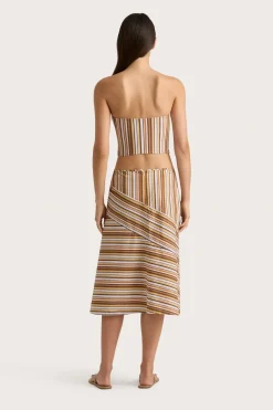 En Vau Skirt Terracotta Stripe