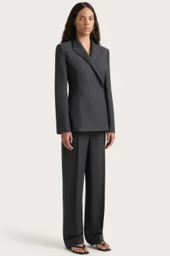 Enna Long Sleeve Blazer Charcoal