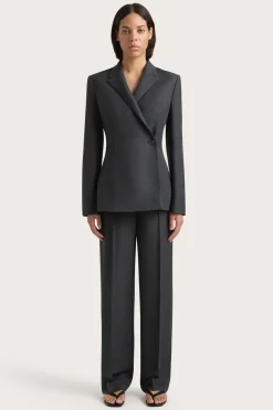 Enna Long Sleeve Blazer Charcoal