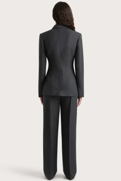 Enna Long Sleeve Blazer Charcoal