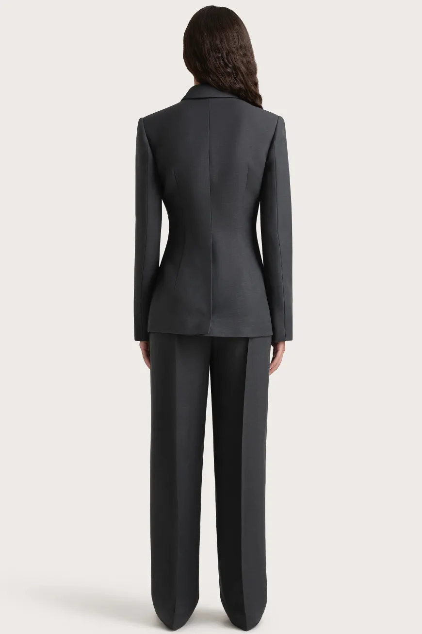 Enna Long Sleeve Blazer Charcoal