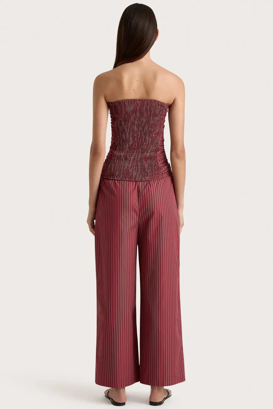 Freja Pant Wine Stripe