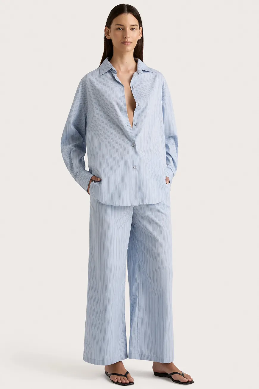 Freja Shirt Blue Pinstripe