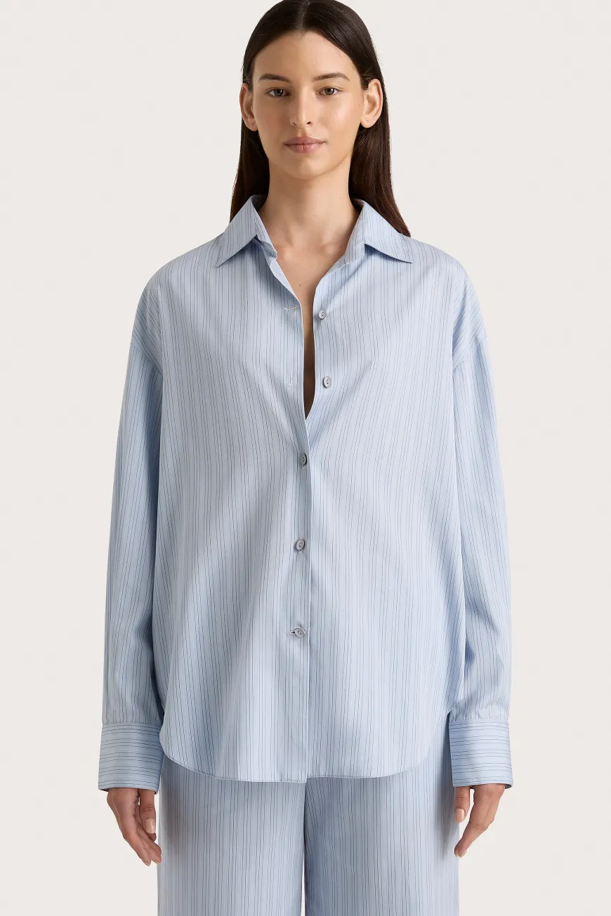 Freja Shirt Blue Pinstripe