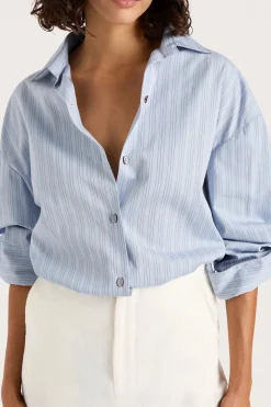 Freja Shirt Blue Pinstripe