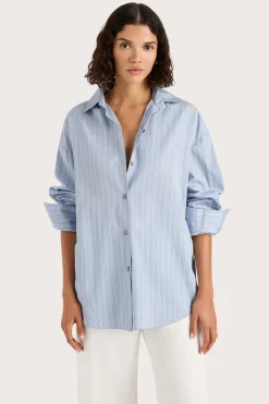 Freja Shirt Blue Pinstripe