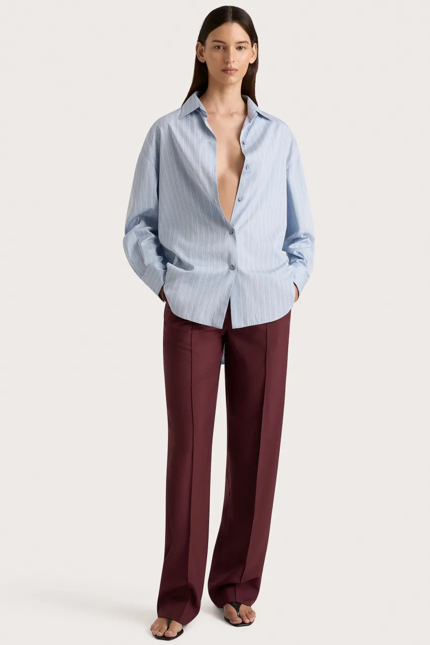 Freja Shirt Blue Pinstripe