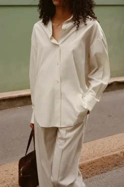Freja Shirt Cream Pinstripe