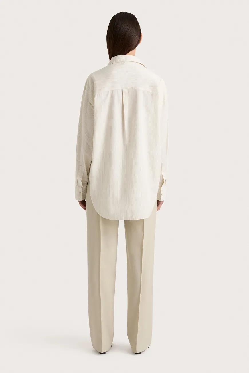 Freja Shirt Cream Pinstripe