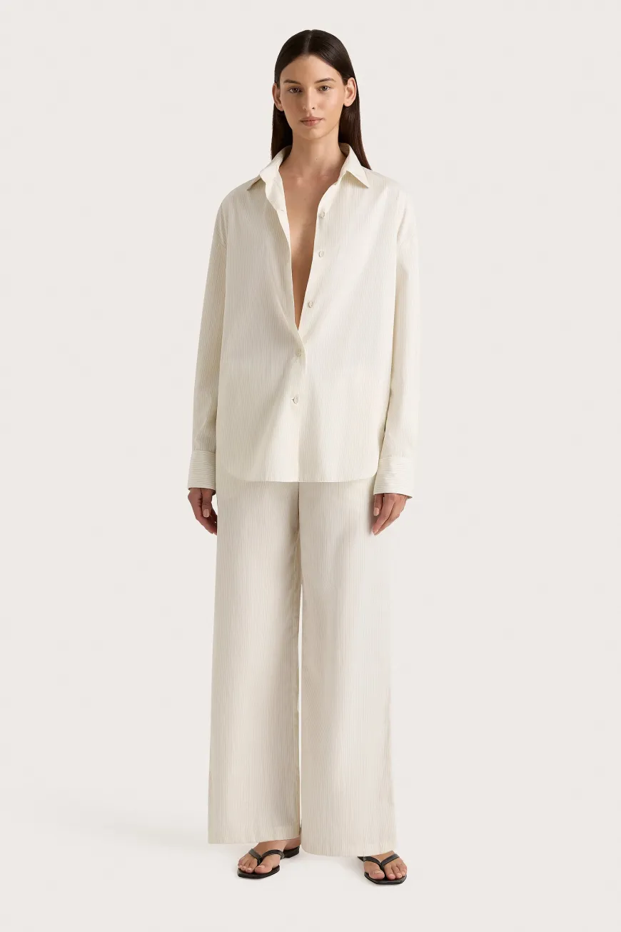 Freja Shirt Cream Pinstripe